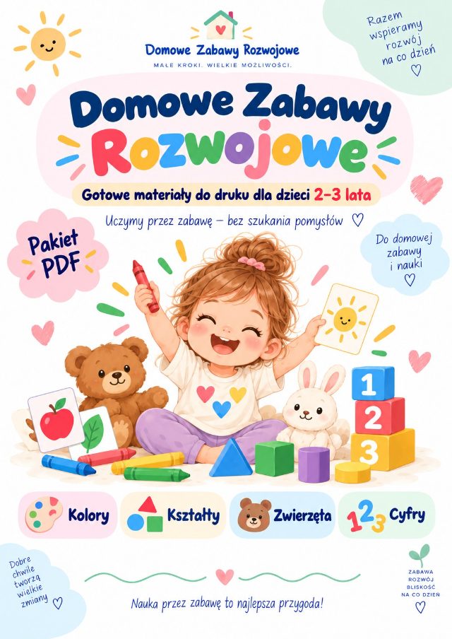 Okładka pakietu Domowe Zabawy Rozwojowe 2–3 lata